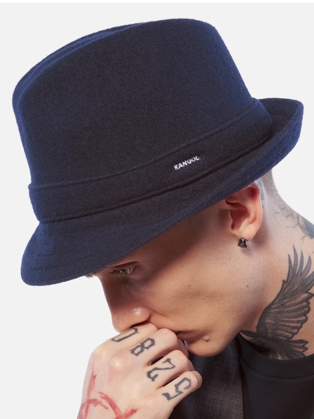 Kangol Deep Navy Wool Player Fedora Hat
